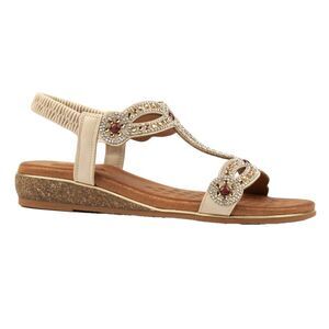 Lunar Womens/Ladies Indigo Wide Sandals / Beige